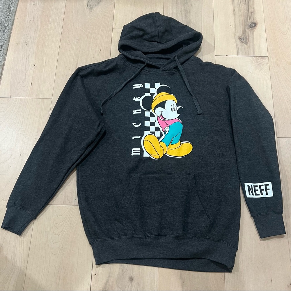 DISNEY NEFF MICKEY MOUSE Hoodie SIZE Medium | Gray (Unisex)